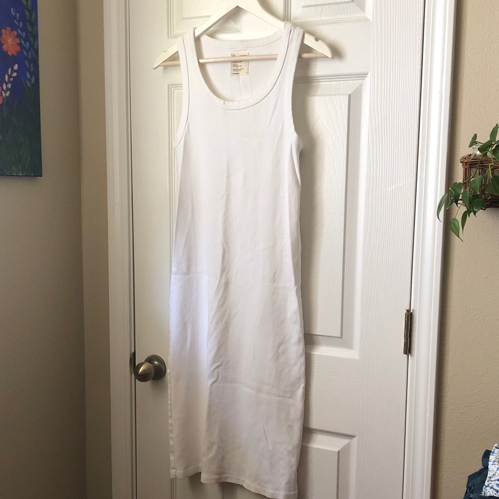 For Days Sleeveless White Midi 100% Organic Cotton Slip Dress